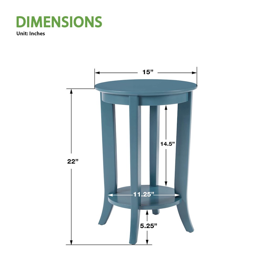 Golden Side Table in Blue Wood Finish