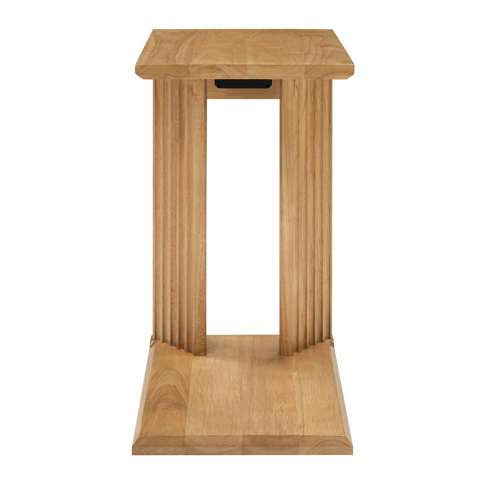 Winston Accent C-Table with Power in Natural Oak Finish
