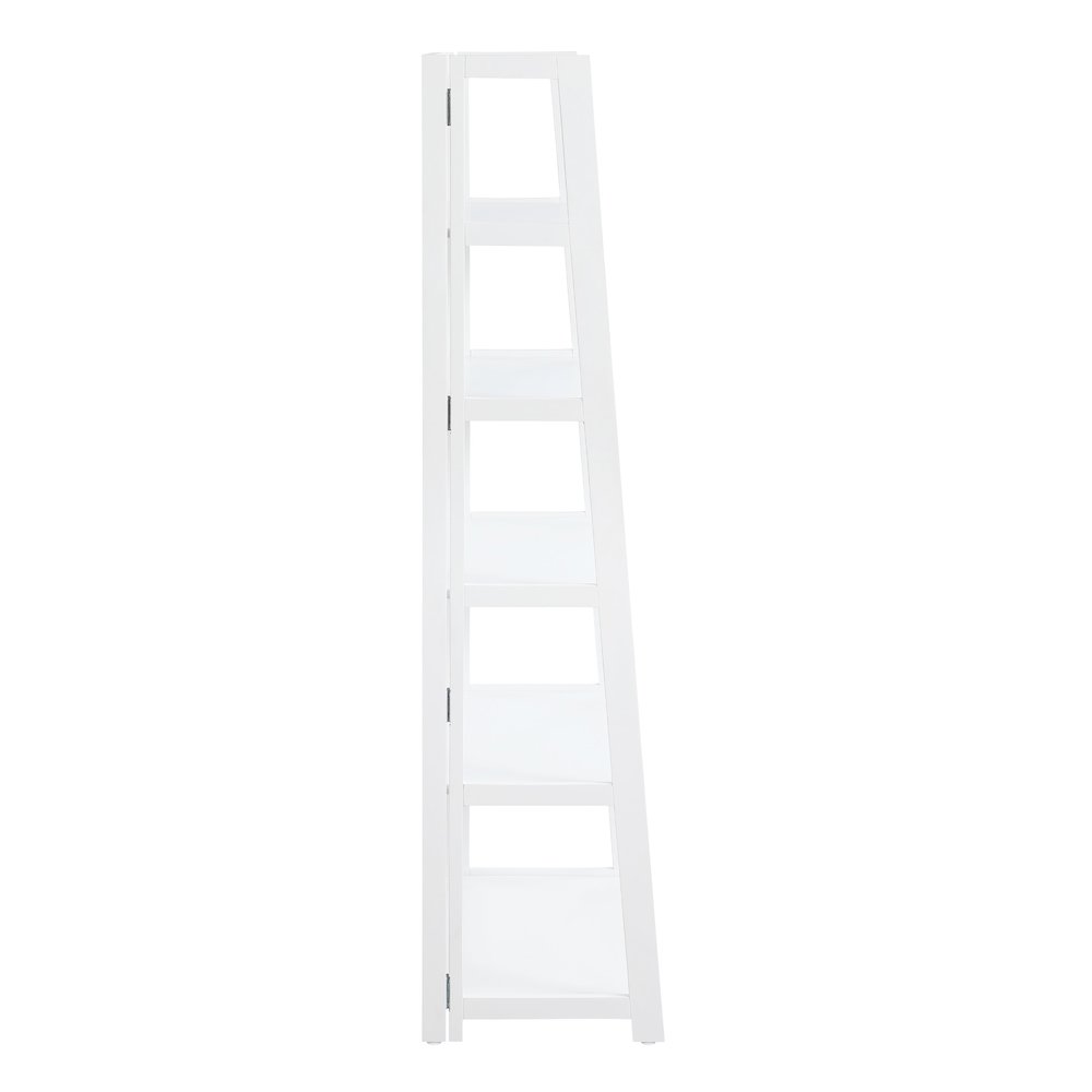 Bayfront 5-Self Folding Bookcase in Willow White Wood Finish