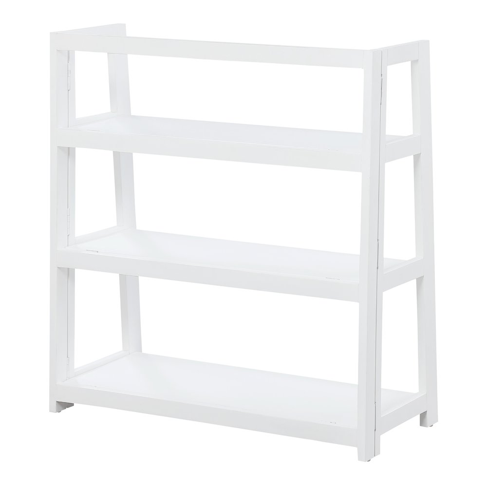 Bayfront 3-Shelf Folding Bookcase in Willow White Finish