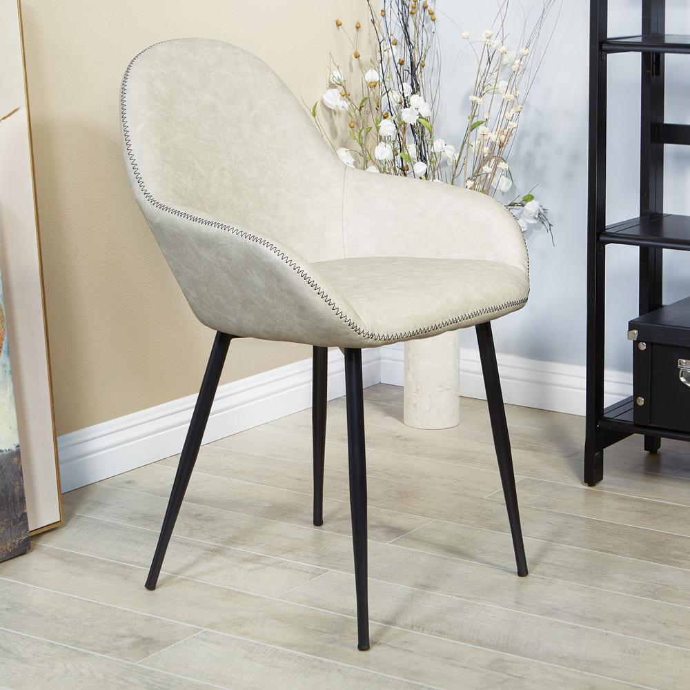 Piper Chair in Fog Fabric with Black Frame