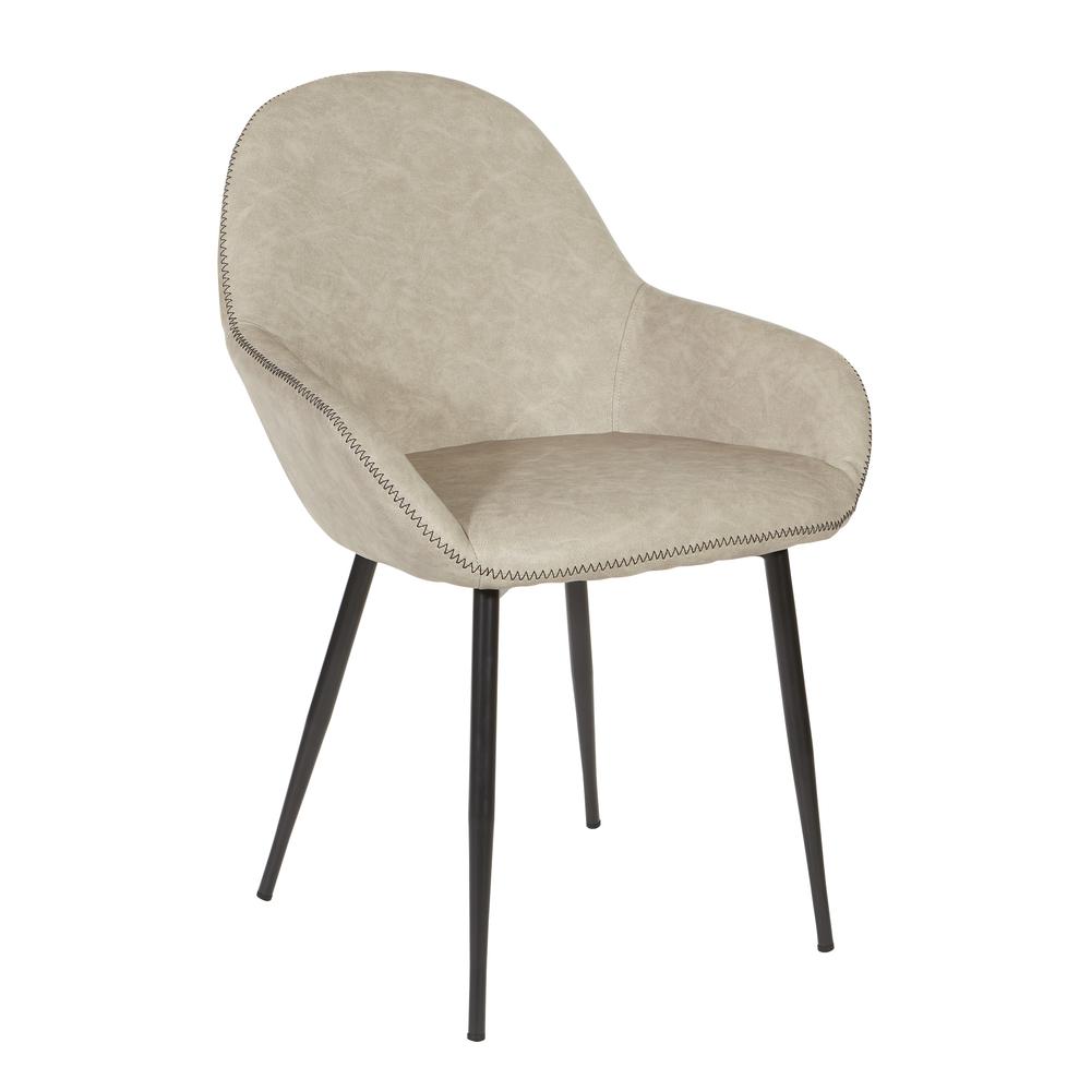 Piper Chair in Fog Fabric with Black Frame