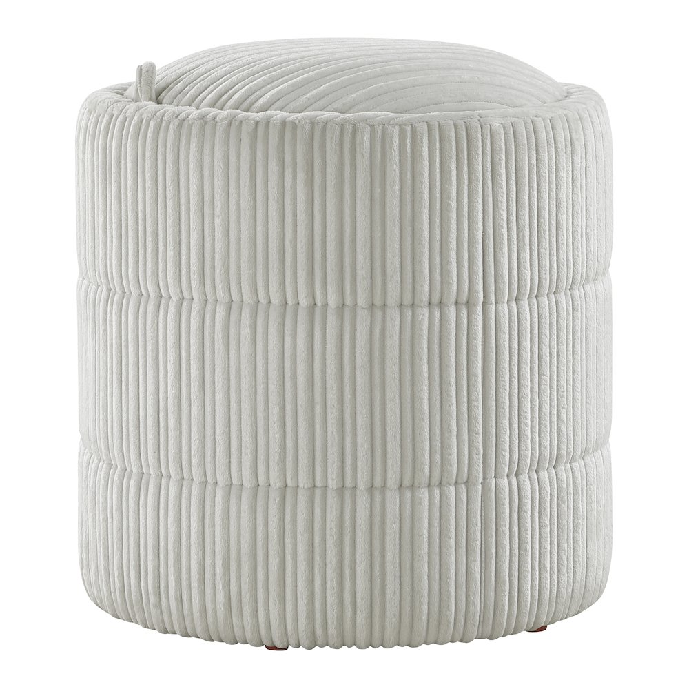 Bartley Storage Ottoman in Taupe Cord Fabric