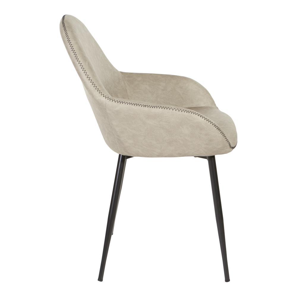 Piper Chair in Fog Fabric with Black Frame