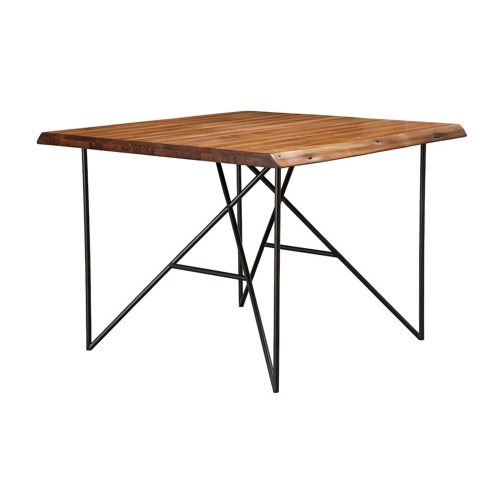 Live Edge Solid Wood Pub Table w/Metal Legs