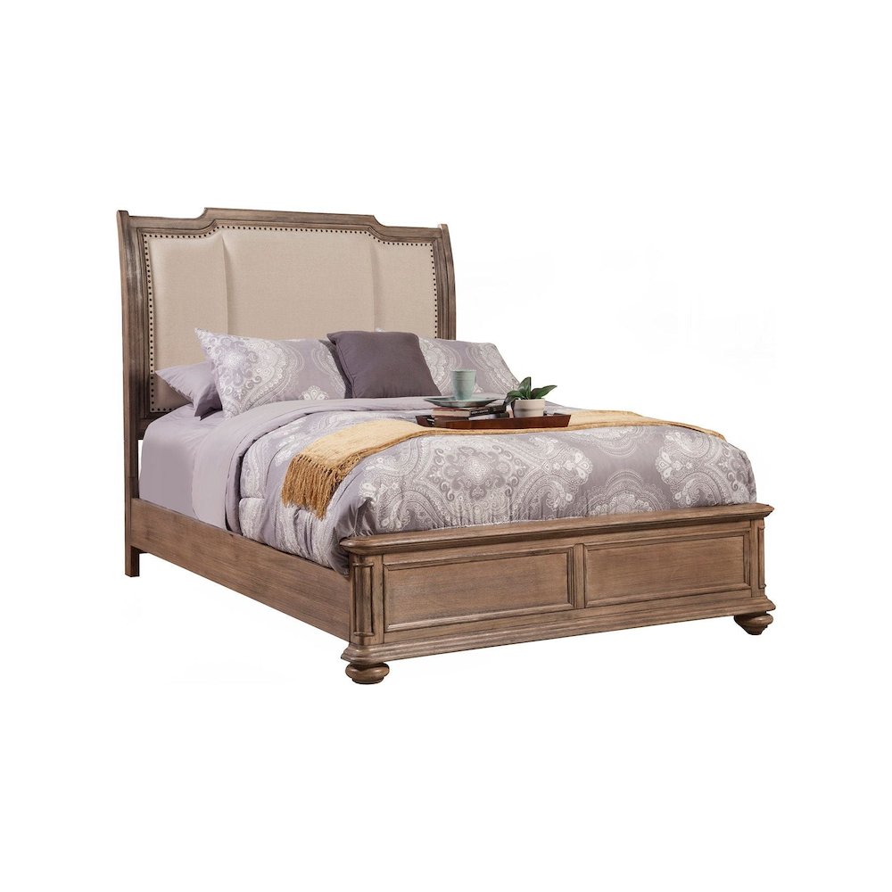 Melbourne Queen Sleigh Bed w/Upholstered Headboard