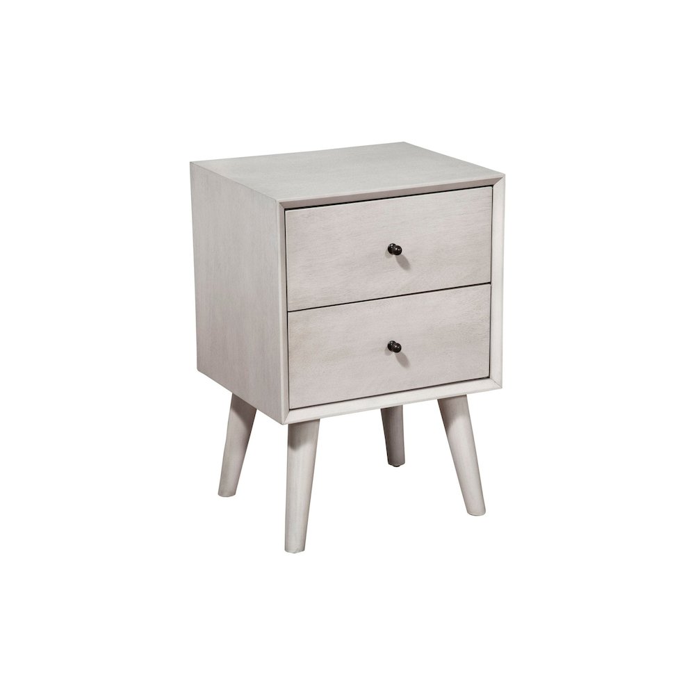 Flynn Mid Century Modern 2 Drawer Nightstand