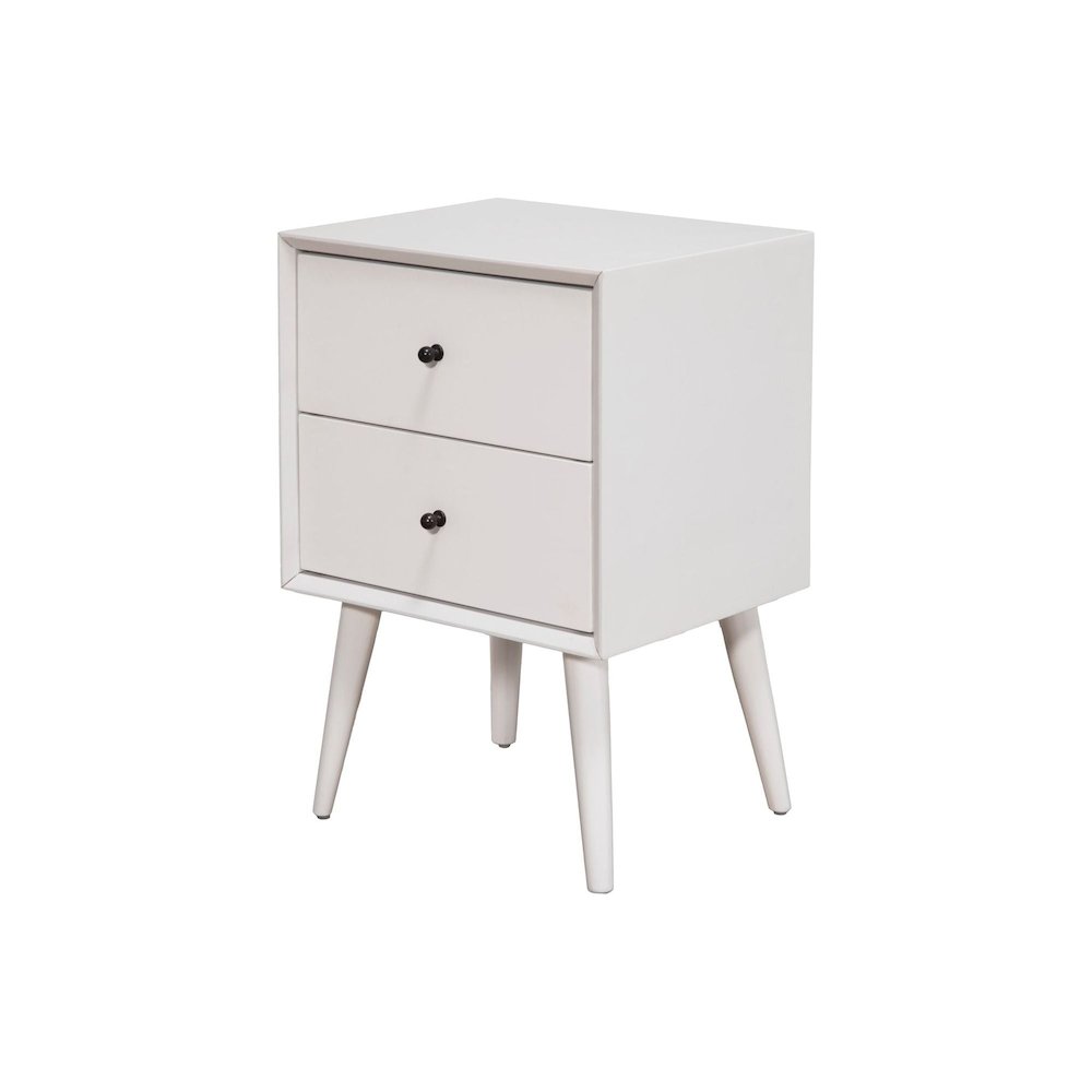 Flynn Mid Century Modern 2 Drawer Nightstand