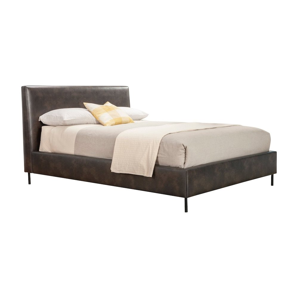 Sophia Full Faux Leather Platform Bed