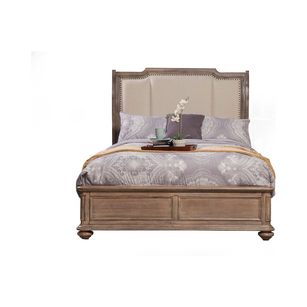 Melbourne Queen Sleigh Bed w/Upholstered Headboard