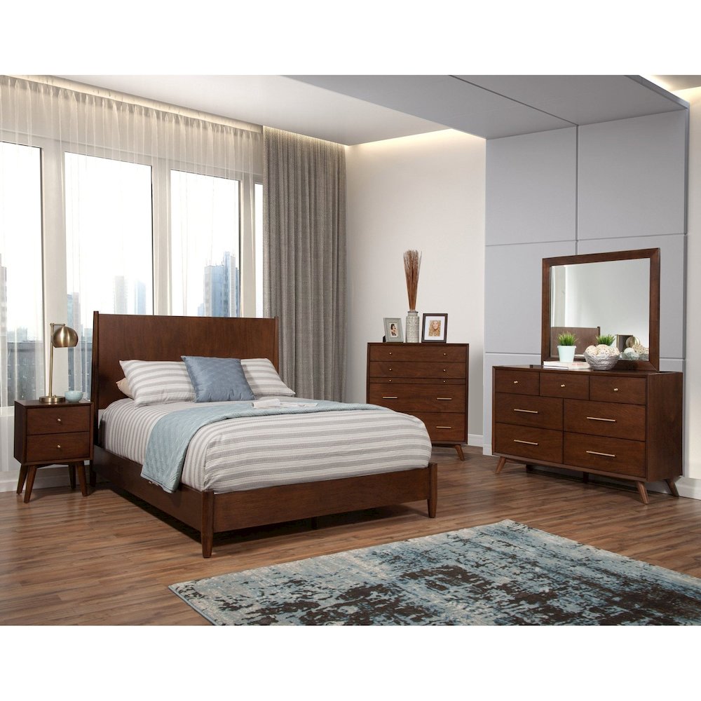 Flynn Mid Century Modern Queen Panel Bed