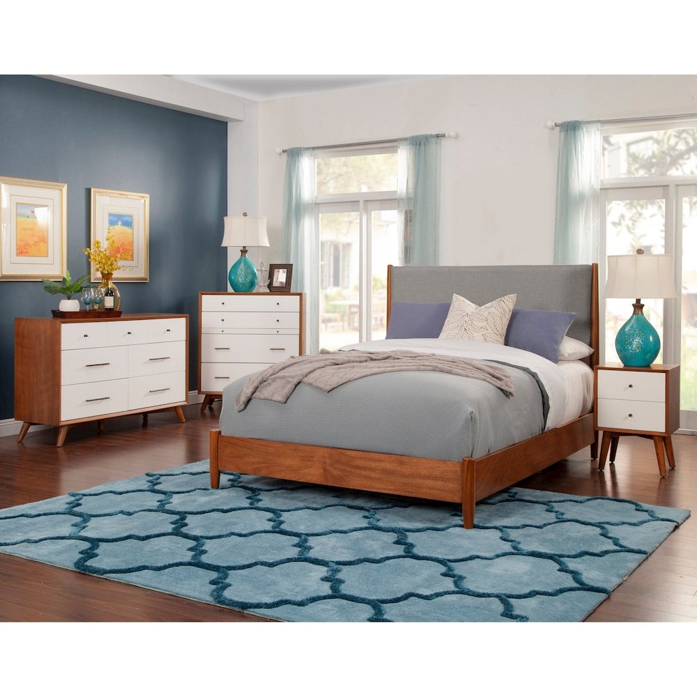 Modern 4 Drawer Two Tone Multifunction Chest w/Pull Out Tray