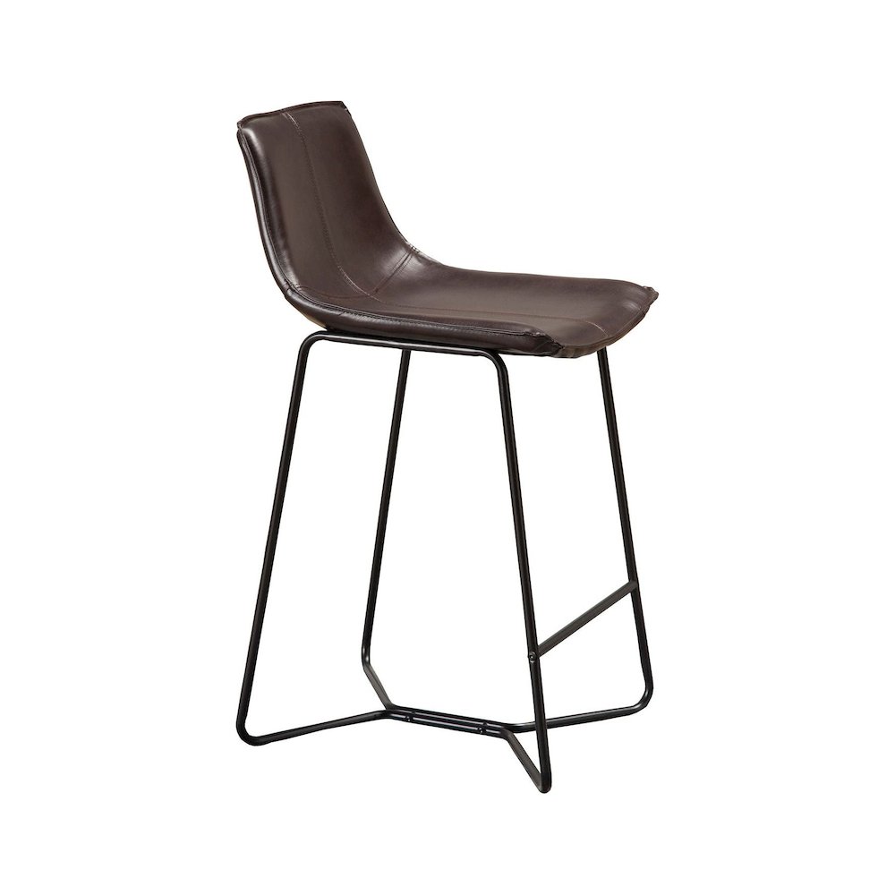 Live Edge Set of 2 Bonded Leather Pub Chairs