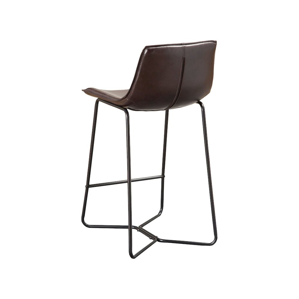 Live Edge Set of 2 Bonded Leather Pub Chairs