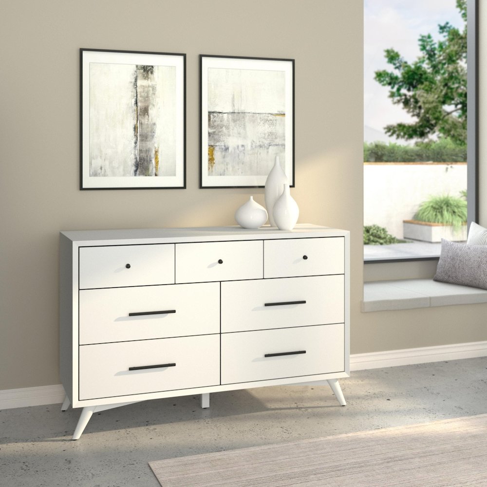 Flynn Mid Century Modern 7 Drawer Dresser