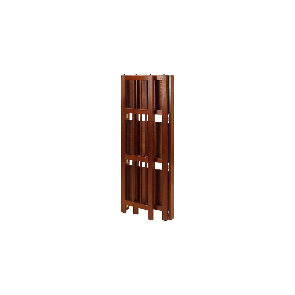 3-Shelf Folding Bookcase 14″ Wide-Walnut