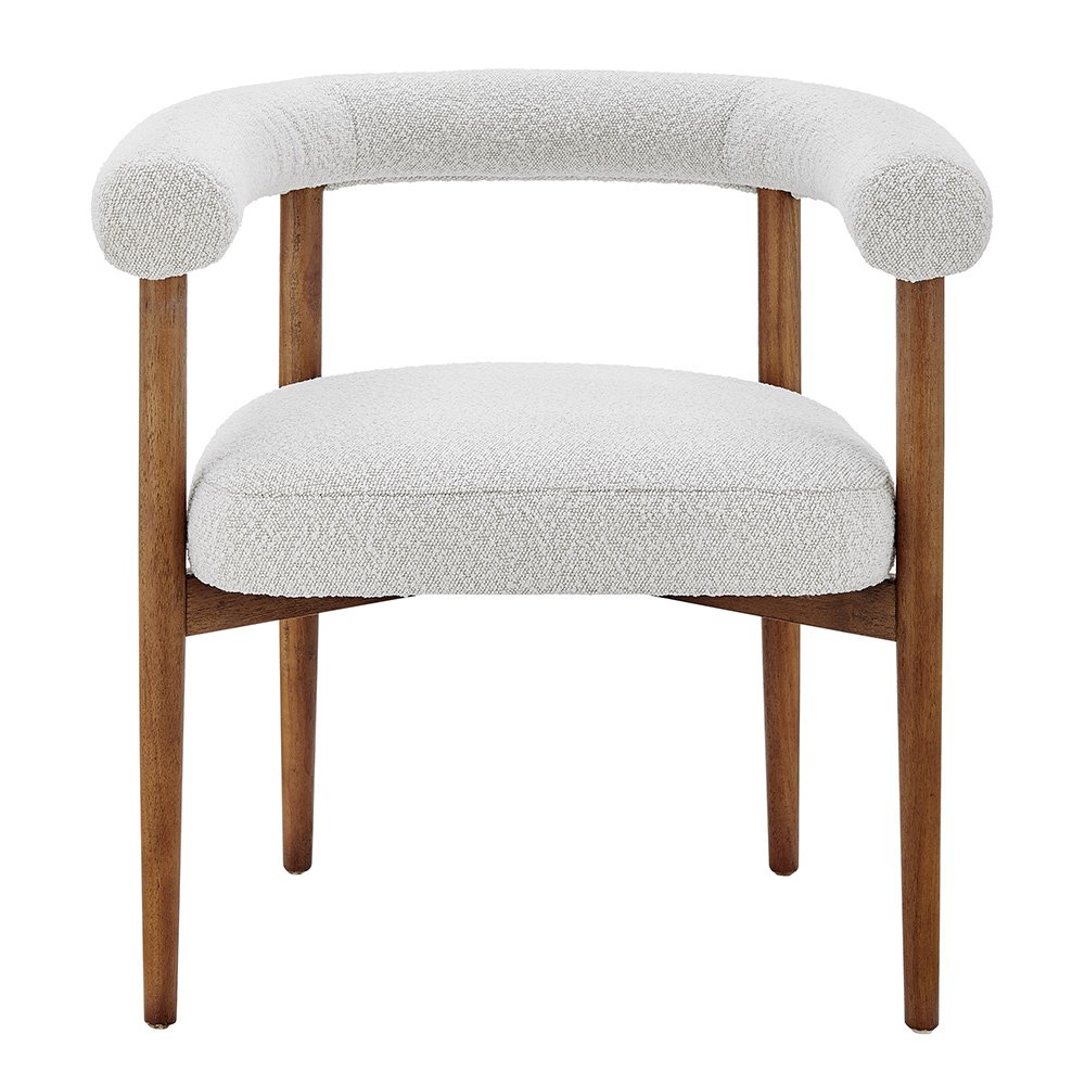 Keanu Boucle Dining Side Chair Brown Legs