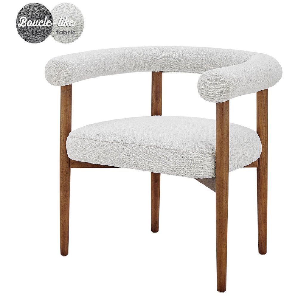 Keanu Boucle Dining Side Chair Brown Legs