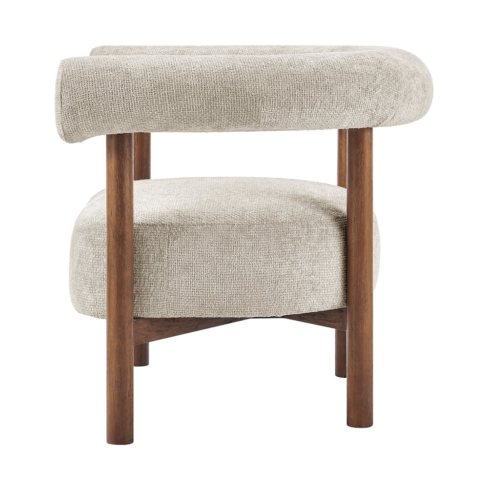 Vincent Chenille Accent Arm Chair Brown Legs