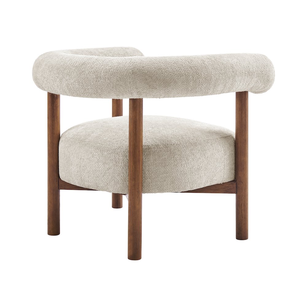 Vincent Chenille Accent Arm Chair Brown Legs