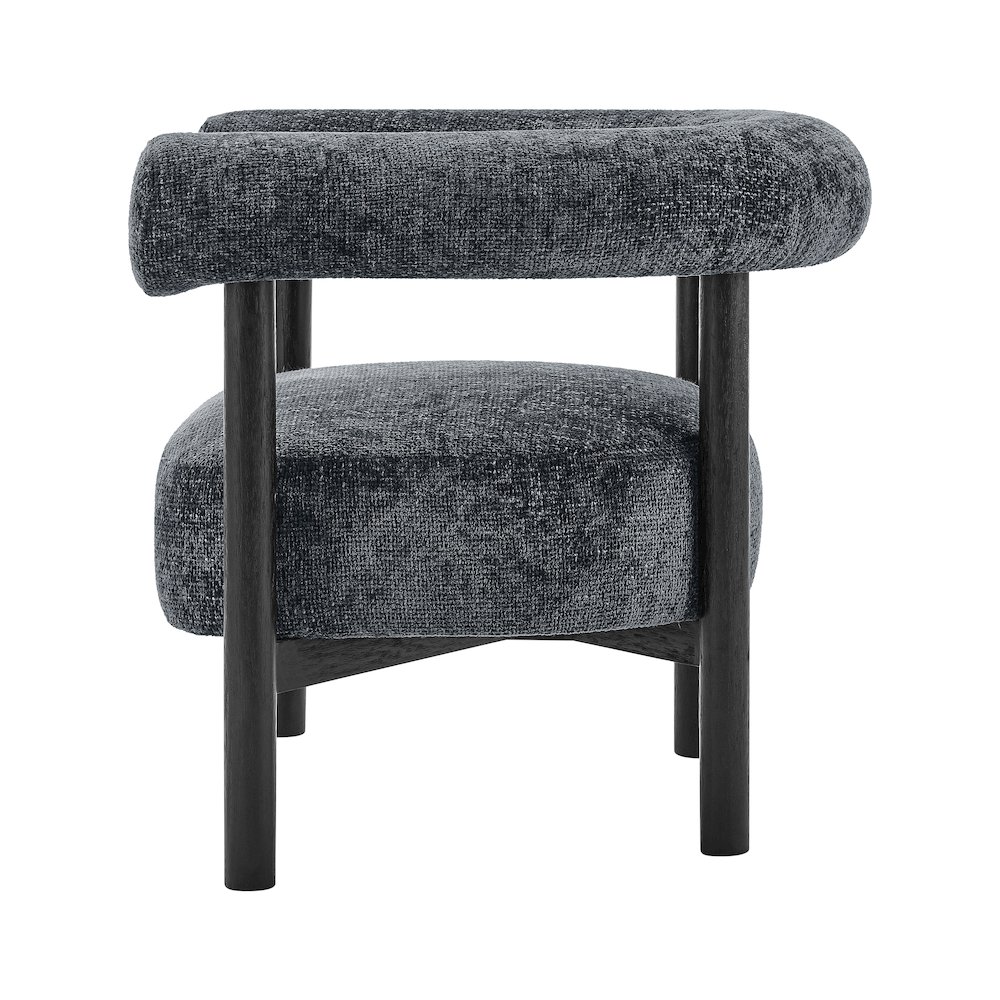 Vincent Chenille Accent Arm Chair Black Legs