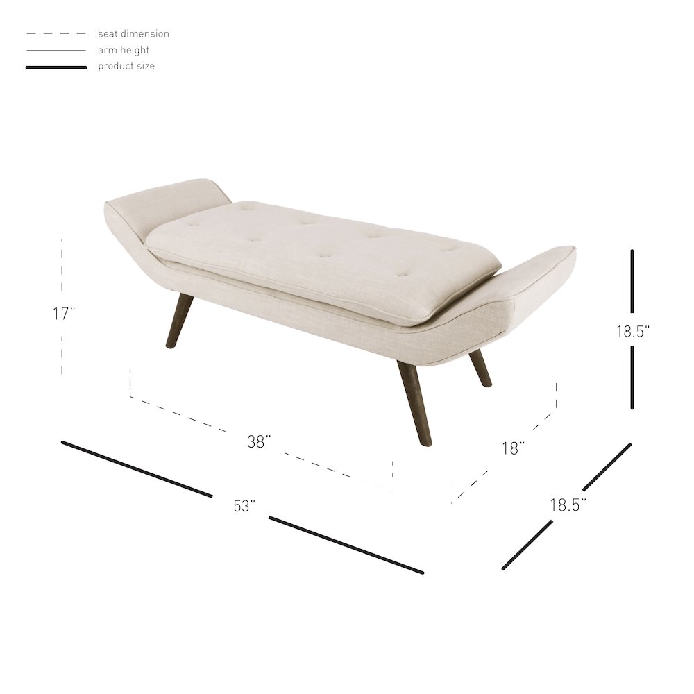 Newcastle Fabric Tufted Bench