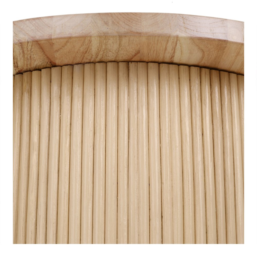 Kiefer Rattan Side/End Table w/ Wood Top