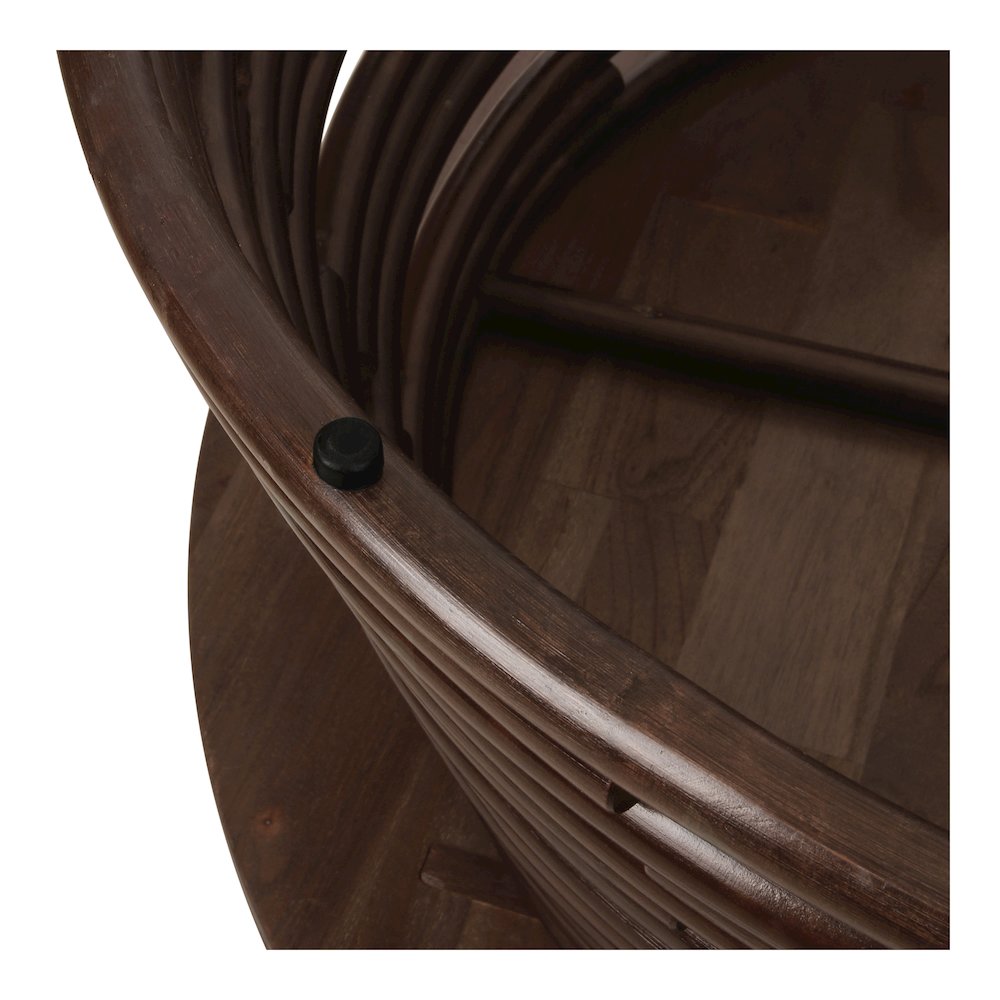 Zeke Rattan Coffee Table with Wood Top