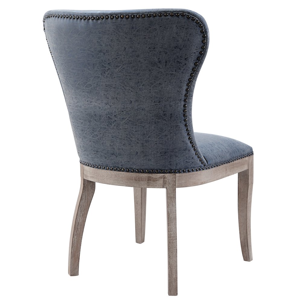 Dorsey Faux Leather Dining Side Chair Drift Wood Legs