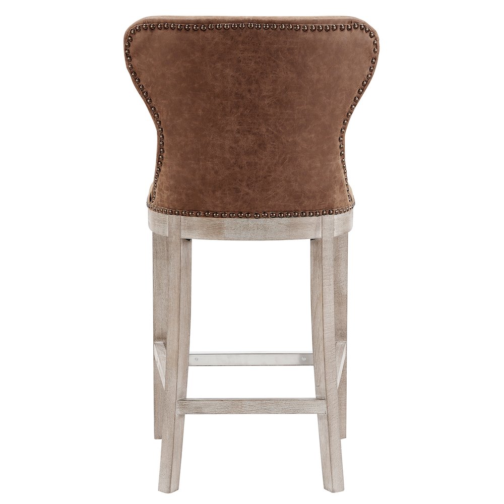 Dorsey Faux Leather Counter Stool Drift Wood Legs