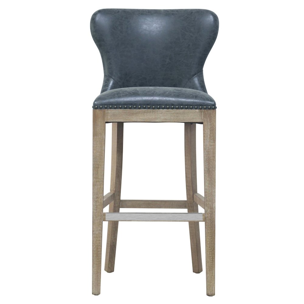 Dorsey Faux Leather Bar Stool Drift Wood Legs