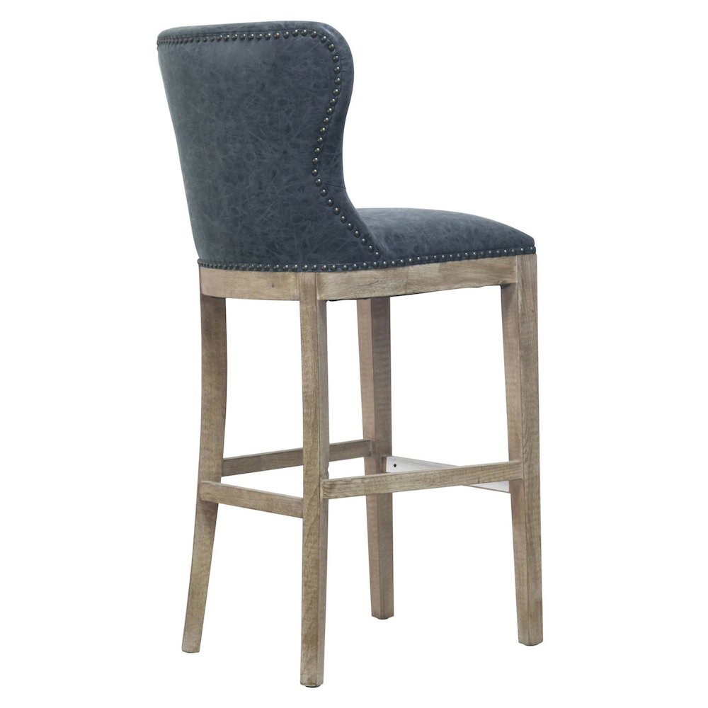 Dorsey Faux Leather Bar Stool Drift Wood Legs