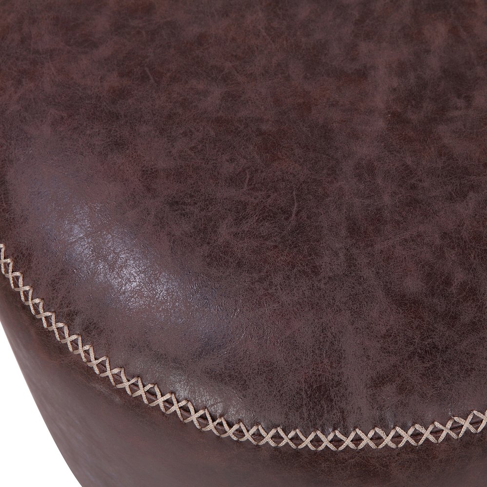 Gaia Faux Leather Round Swivel Ottoman