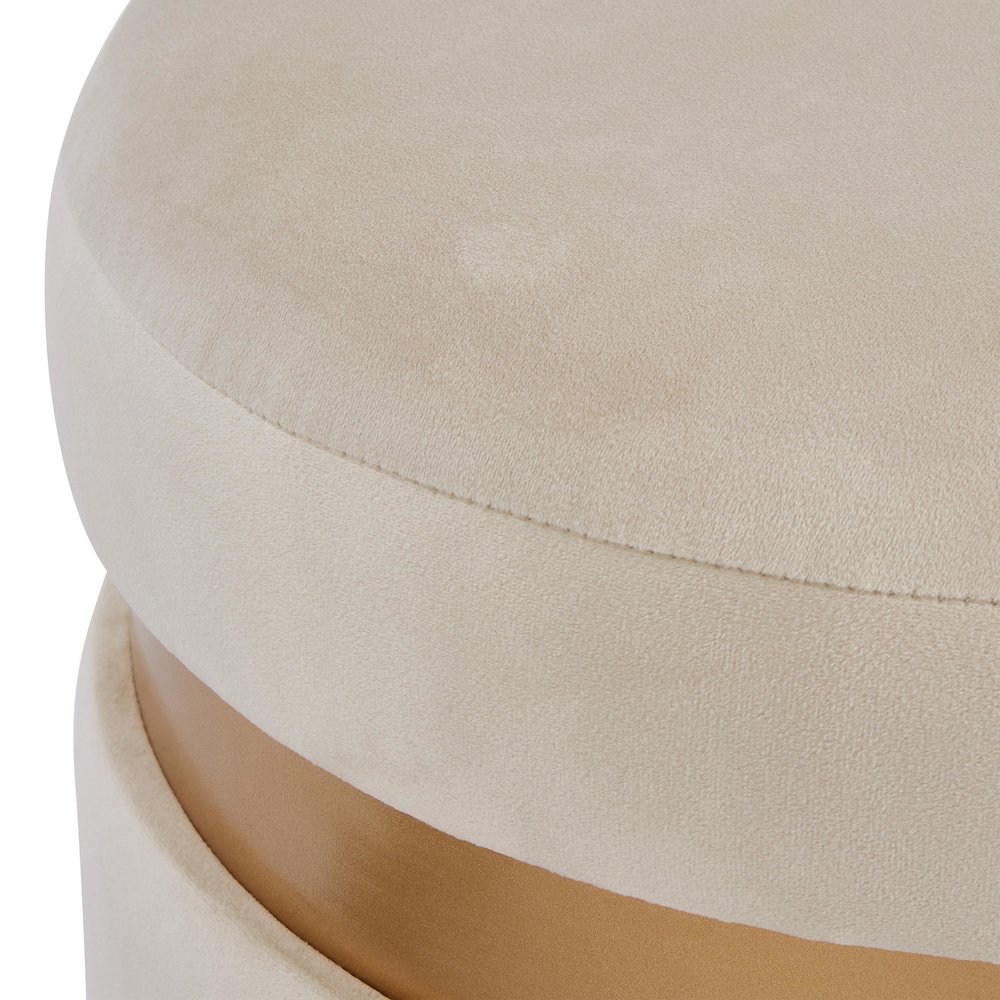 Suri Velvet Fringe Round Storage Ottoman