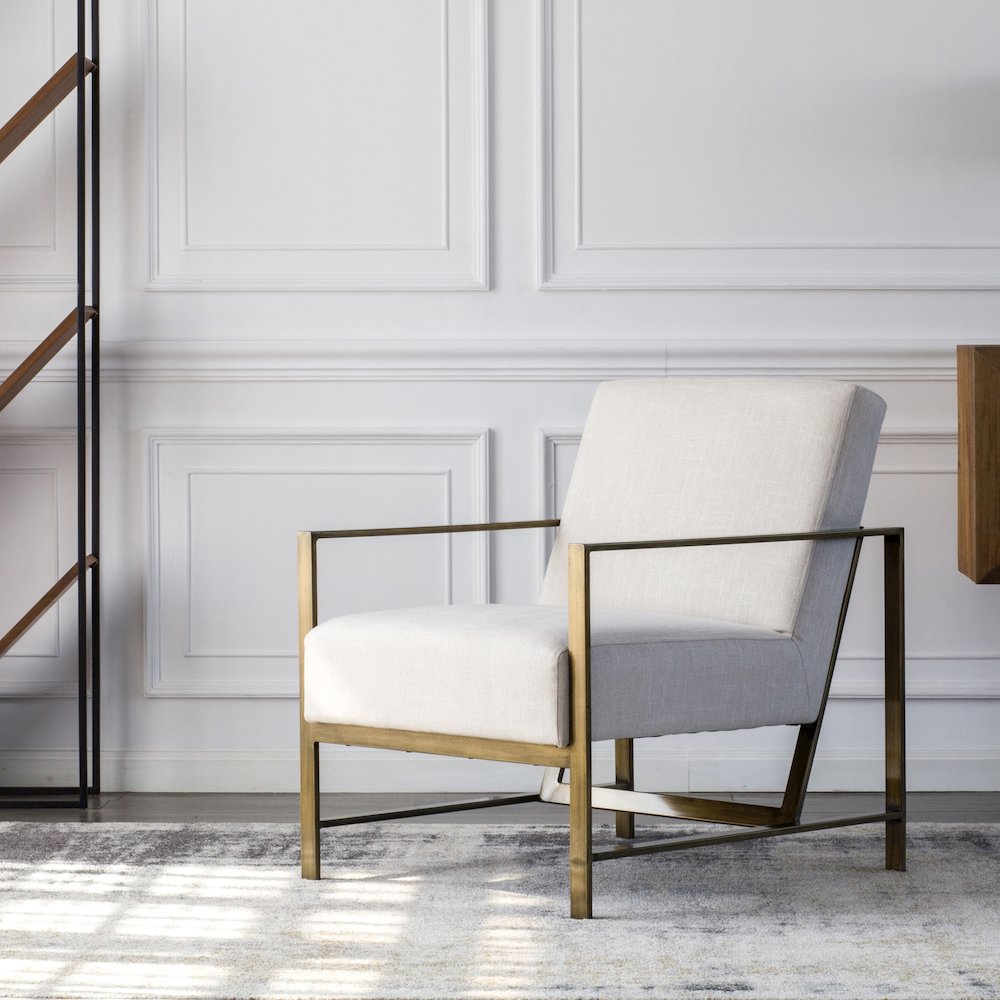 Francis Linen Accent Arm Chair