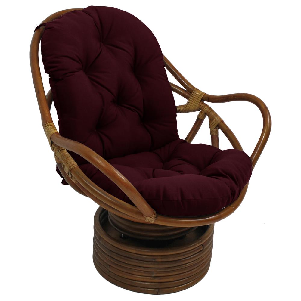 Rattan Swivel Rocker with Outdoor Fabric Cushion