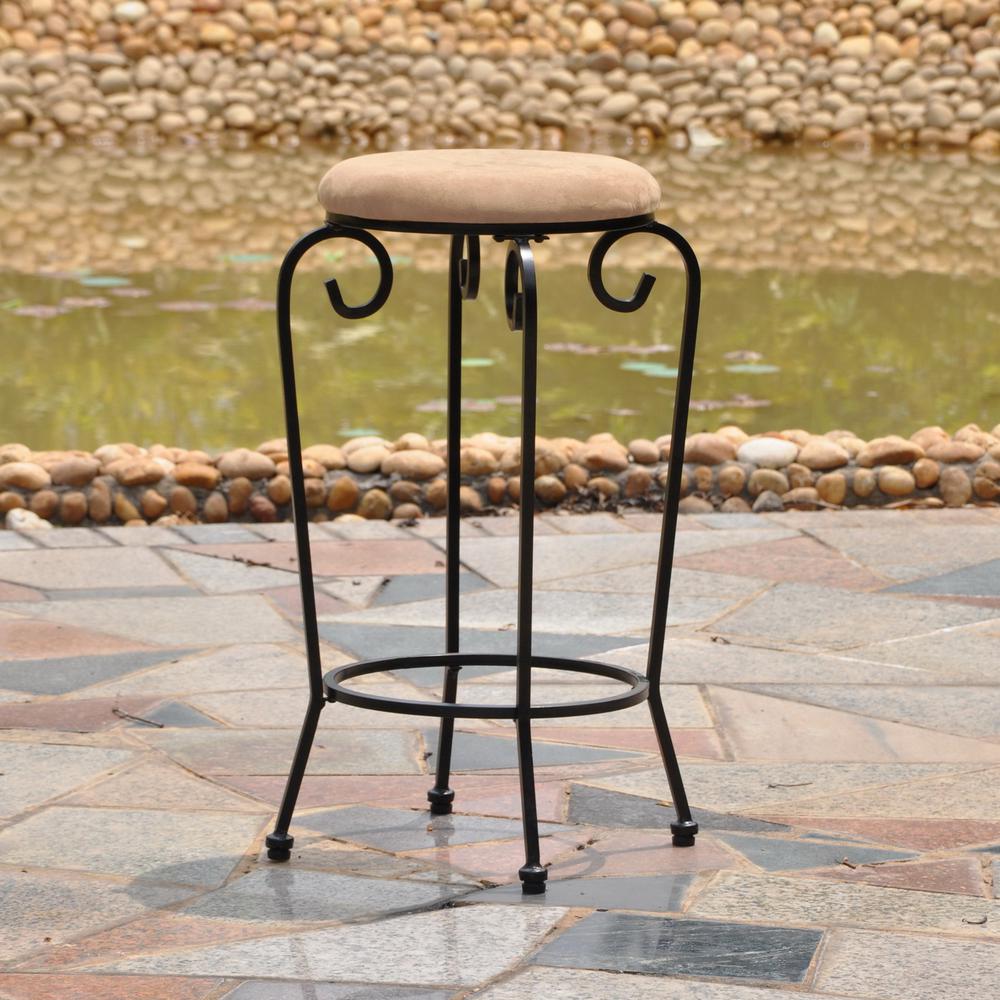 Mandalay Iron 29-inch Bar Stools with Microsuede Seat (Set of 2)