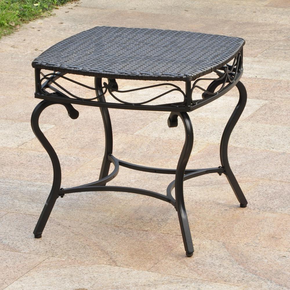 Valencia Resin Wicker/Steel Square Round Side Table