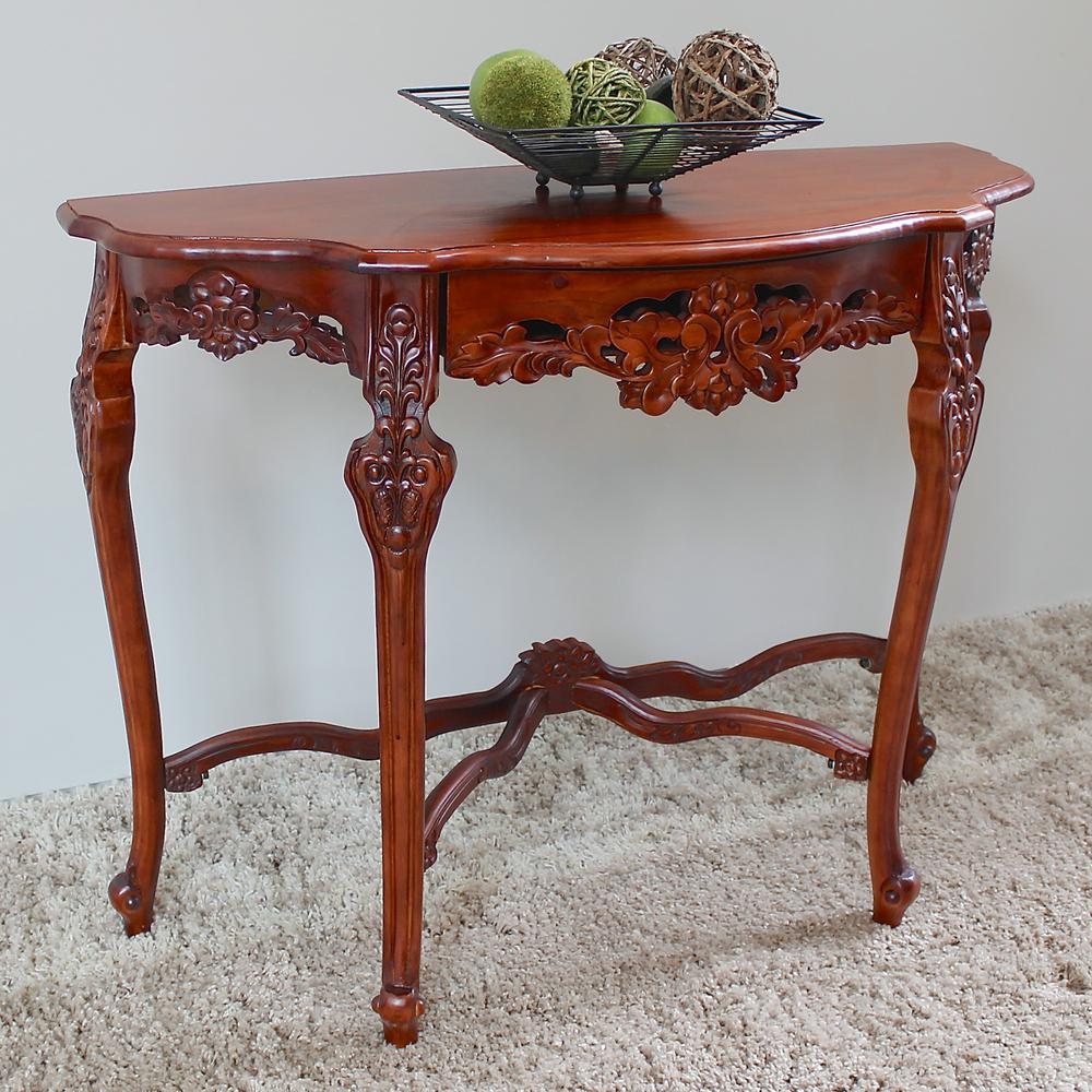 Windsor Hand-Carved Half Moon Console Table
