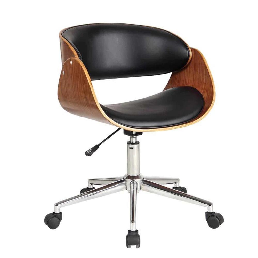Office Chair With Wood Frame And Pu Cushion