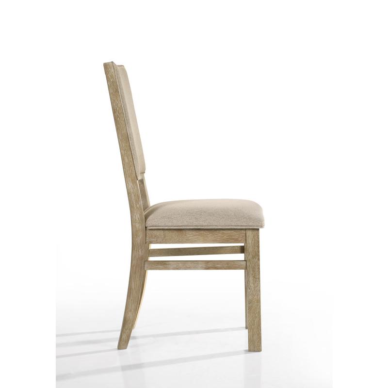 Brutus Set of 2 Reclaimed Wheat 19″ Wide Contemporary Fabric Dining Chair