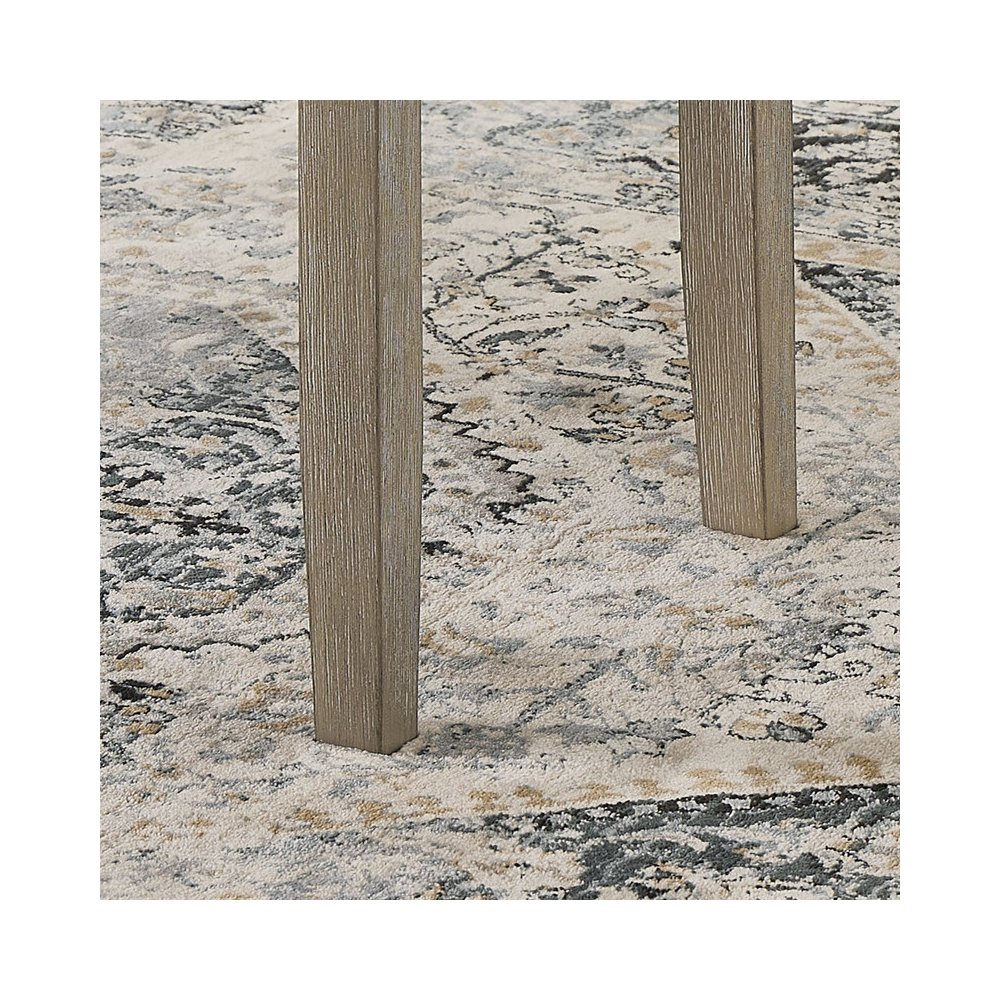 Tabitha Light Oak Finish Dining Bench with Light Gray Fabric