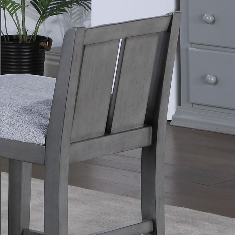 Graham Set of 2 Gray Finish Upholstered Seat Counter Height Chair
