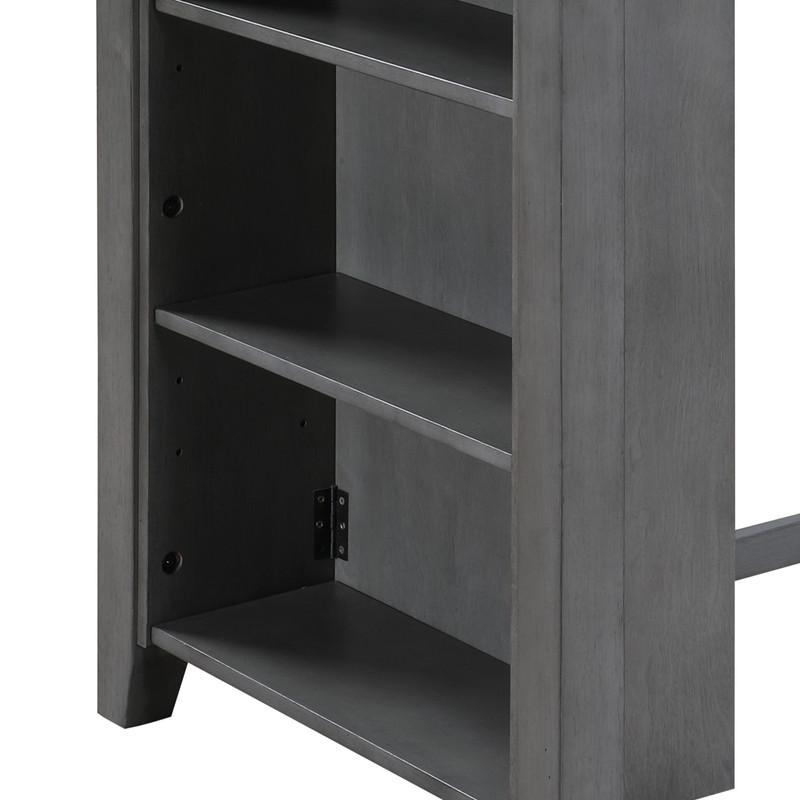 Small Space Counter Height Dining Table with USB Charging Ports and Shelves