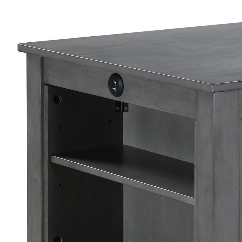 Small Space Counter Height Dining Table with USB Charging Ports and Shelves