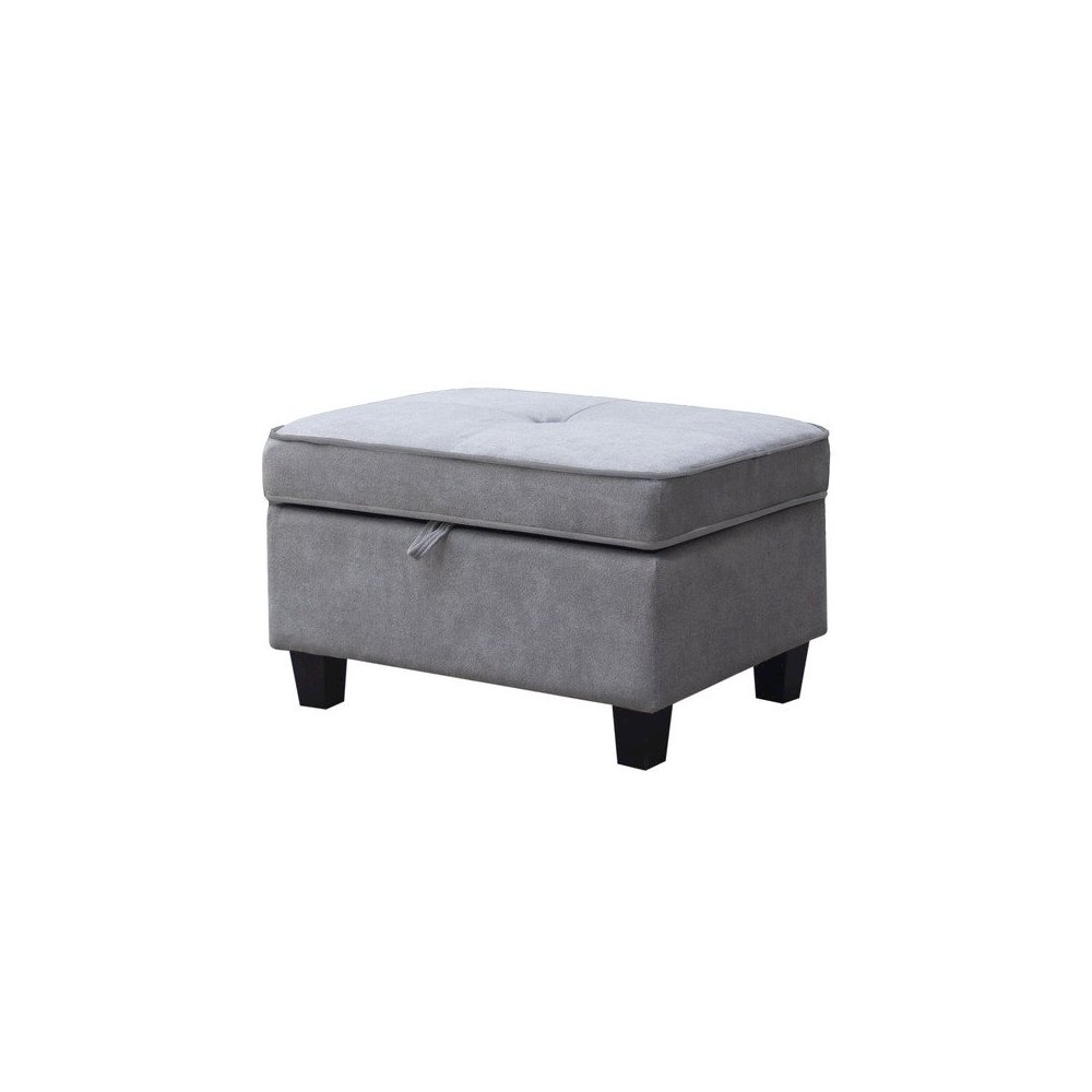 99.5″W Light Gray Fabric Sectional Sofa with Left-Facing Chaise Storage Ottoman