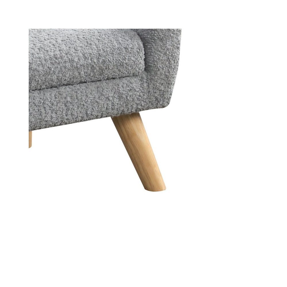 Amelia 28″W Gray Chenille Kids Sofa with Tufted Back and Wooden Legs