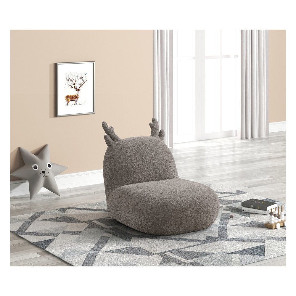 Weston 21.5″W Brown Chenille Deer-Shaped Kids Chair