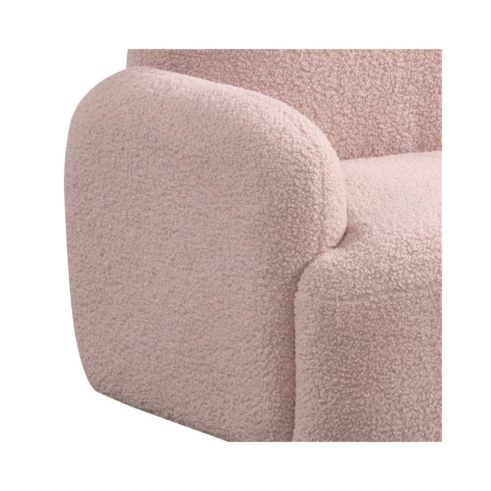 Raelynn 25.5″W Pink Sherpa Bear-Shaped Kids Armchair