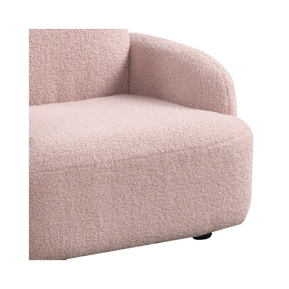 Raelynn 25.5″W Pink Sherpa Bear-Shaped Kids Armchair